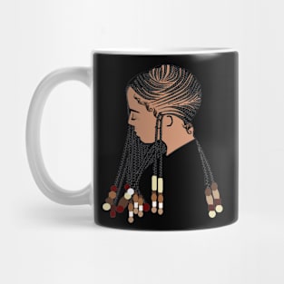 Natural Hair T Shirt CORNROW BRAIDS and BEADS 2 Mug